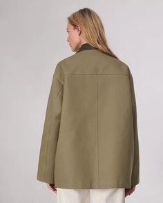 Cassidy Cotton Jacket - Army | rag & bone Long Sleeve Sweater Dress, Leather Collar, Full Sleeves, Denim Jumpsuit, Cotton Jacket, Jacket Sale, Full Sleeve, Rag & Bone, Bottoms Pants