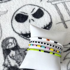 Jack ~ Sally ~ Zero ~ Oogie Boogie Sally Nightmare Before Christmas Bracelet, Oogie Boogie Bracelet, Jack And Sally Bracelets, Nightmare Before Christmas Bracelet, Themed White Beaded Bracelets Gift, Themed White Beaded Bracelets For Gift, Multicolor Beaded Bracelets For Holiday, White Beaded Bracelets For Halloween Gift, White Themed Beaded Bracelet