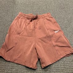 Brand New Never Worn! Sandy Rose/Brown Color. Drawstring Waist And Pockets. Size Small But Fits Really Big Sporty Brown Shorts For Spring, Sporty Brown Bottoms For Spring, Summer Athleisure Brown Bottoms, Windbreaker Shorts, Rosé Brown, Shorts Nike, Nike Shorts, Brown Color, Drawstring Waist