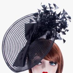 Fabulous Black Fascinator Hat Feathers Headband Kentucky Derby Tea Party Church Memorial Services Business Brunch And More! Black Gatsby Fascinator For Evening, Black Gatsby Style Fascinator For Evening, Black Fitted Fascinator For Evening, Fitted Black Fascinator For Evening, Black Gatsby Style Fascinator, Fitted Black Top Hat For Formal Occasions, Black Fitted Top Hat For Formal Occasions, Formal Black Fitted Top Hat, Formal Fitted Black Top Hat