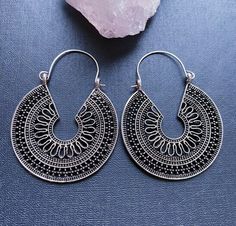 Boho silver hoops, Bohemian round hoop earrings, Mandala hoops, Tribal statement earrings, Antique hoops, Large silver hoops ❤️Boho your way! Thanks for stopping by! We have many unique items here, please take a moment to visit! -Your order will be shipped out within 2 business days after the order has been received. -These earrings are light weight and easy to wear, perfect for your daily look. -They're designed with different geometric shapes like circle, triangle, diamond, teardrop etc, they can show your personality in different styles. -These earrings are also perfect gifts for friends and families, the exquisite accessory for women.  -They fit all of your fashion needs, for any formal and informal occasions, such as party, vacation, prom, wedding, birthday and anniversary, holiday, e Triangle Diamond, Earrings Antique, Prom Wedding, Unique Items, Jewelry Earrings Hoops, Silver Hoops, Geometric Shapes, Statement Earrings, Gifts For Friends