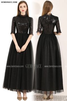 Long Black Tulle Sequins Party Dress With Half Sleeves Ref#BLS97053 at GemGrace. #FormalDresses Shop now to get $10 off. Pro custom-made service for wedding dress, formal dress. View Homecoming Dresses,Black Homecoming Dresses,Long Homecoming Dresses,Formal Dresses for more ideas. Click to shop now! #BuyableFormalDresses Black Short Sleeve Evening Dress, Black Long Sleeve Gala Gown, Black Fitted A-line Gown, Fitted Black A-line Gown, Fitted Black Gown For Cocktail, Black Maxi Dress For Wedding And Party Season, Fitted A-line Gown With Sequins, Black Sequined Gown For Evening Events, Black Sequined Gown For Evening