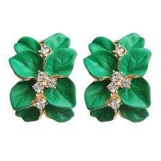 PRICES MAY VARY. The beautiful flowers earrings, The best gift for yourself or relatives and friends Size:1.7cm X 2.2cm (1.0inch=2.54cm) 1 PCS 8 grams You can find a matching pendant in my shop. ASIN: B079KNLF1X High quality products,Can keep for a long time Wrapping: Gift Box,Wipe Cloth,Yarm Bag This is a Beauty Earrings,The shape of real, special color, give you different feeling, noble.Exquisite technology, perfect plating,We are committed to provide the best quality products. Flowers Earrings, Earrings Green, Enamel Earrings, Leaf Flowers, Pendant Rings, Delicate Earrings, White Crystal, Black Enamel, Flower Earrings