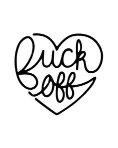 a heart with the words buck off written in black ink on a white paper background