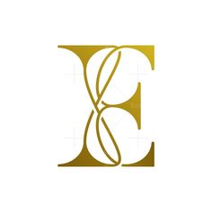 the letter e is made up of two lines and has an elegant design on it