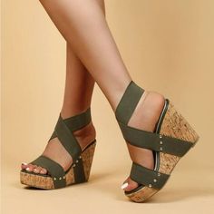 Wedged Sandals, Cork Wedges Sandals, Ankle Strap Wedges, Strap Wedge, Black Wedge, Platform Wedge Sandals, Shoe Show, Sandals For Sale, Open Toe Sandals