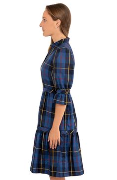 Casual Plaid Midi Dress For Fall, Midi-length Plaid Dress For Fall, Chic Midi-length Plaid Dress For Fall, Chic Plaid Midi Dress For Fall, Chic Plaid Winter Dress, Chic Knee-length Plaid Dress For Fall, Fall Plaid Dress For Workwear, Plaid Midi Dress For Fall Workwear, Plaid Dresses For Winter Daywear