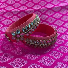 Comes With Set Seen Here. Can Be Used Alone Or To Mix And Match With Other Bangles. The Word Bangle Has Been Derived From The Hindi Word Bangri, Which In Sanskrit Means The Ornament Which Adorns The Arm. 2.5 Inch Diameter. Hindu / Indian / India Asos For Exposure Festive Pink Bracelet, Red Embellished Party Jewelry, Red Embellished Wedding Jewelry, Asos Jewelry, Hand Work Design, Thread Bangles, Red Thread, Work Design, Hand Work