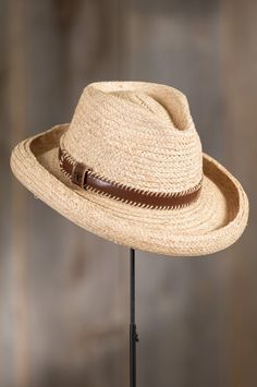 Fashioned in rugged, lightweight raffia, a natural textile grown in Madagascar, this classic style offers some cool summer shade. Free shipping + returns. Best Hats For Men, Panama Hat Style, Mens Garb, Mens Straw Hats, Mens Dress Hats, Older Mens Fashion, Mens Hats Fashion, Raffia Hat, Straw Fedora Hat