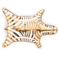 a gold and white zebra print pin