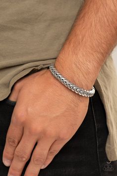 Paparazzi Accessories-Tough as Nails - Silver Bracelet Casual Silver Chain Bracelet, Casual Silver Adjustable Chain Bracelet, Casual Silver Jubilee Bracelet, Casual Silver Metal Chain Bracelet, Classic Silver Braided Bracelets With Stainless Steel Clasp, Silver Classic Braided Bracelet With Stainless Steel Clasp, Adjustable Silver Braided Bracelet With Stainless Steel Clasp, Silver Braided Bangle Bracelets, Casual Silver Braided Bracelets With Stainless Steel Clasp