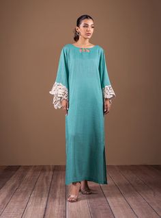 Blue Blossom Elegant Cotton Kaftan For The Beach, Elegant Cotton Beach Kaftan, Elegant Summer Cotton Kaftan, Elegant Spring Kaftan With Relaxed Fit, Elegant Cotton Kaftan For Spring, Elegant Linen Kurta For Spring, Elegant Spring Kaftan For Loungewear, Elegant Linen Tunic For The Beach, Elegant Summer Cotton Tunic