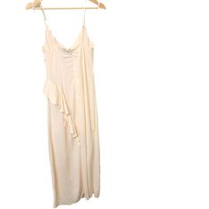 This Ruffle Maxi Dress Is Very Flowy. The Material Is Lightweight But Has An Underlining To Prevent Seeing Through The Dress. Never Worn, Tags Still Attached. Color Is Ivory With A Peach Undertone. Ankle Length If At Least 5'8 Will Be Longer If Shorter Height. Slim Straps. Size S. Fitted. Daywear Spaghetti Strap Maxi Dress With Ruffles, Daywear Maxi Dress With Spaghetti Straps And Ruffles, Spaghetti Strap Ruffled Maxi Dress For Daywear, Spaghetti Strap Midi Dress With Ruffles For Daywear, Chic Spring Midi Dress By Forever 21, Daywear Maxi Dress With Ruffles, Ruffled Maxi Dress For Daywear, Chic Forever 21 Midi Dress For Day Out, Chic Summer Midi Dress By Forever 21