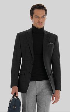 Black Blazer Outfit Men, Turtleneck Outfit Men, Mens Lifestyle Fashion, Turtleneck And Blazer, Blazer Outfits Men, Mens Turtleneck, Mens Fashion Blazer, Mens Attire, Mens Casual Dress Outfits