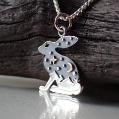 This cute sterling silver mixed metal rabbit charm is made from recycled sterling silver♻️. This pendant measures 20mm long from the top of the jump ring and 14mm wide. It comes on a 1mm round box chain in your choice of 16, 18, 20 or 24 inches long. Silver Bunny Design Jewelry For Gifts, Silver Bunny Design Jewelry Gift, Silver Jewelry With Bunny Design For Gift, Rabbit Necklace, Rabbit Charm, Rabbit Necklaces, Round Box, Recycled Sterling Silver, Mixed Metals