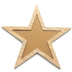 a wooden star cut out on a white background