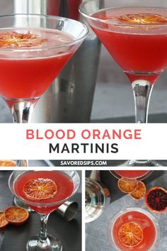 blood orange martinis are served in coupe glasses