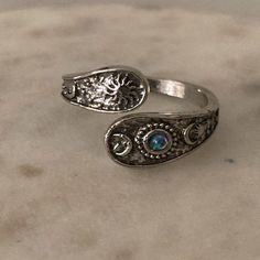 Fashion Ring Adjustable Sterling Silver Plated Any Questions Please Let Me Know Mexican Ring, Moon Sun Star, Mexican Girl, Moon Sun, Brand Jewelry, Ring Color, Rings For Girls, Star Ring, Fashion Ring