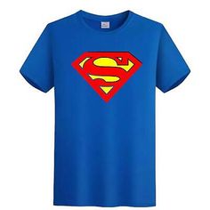 Premium Superman T-shirt Logo Classic Official Movie DC Comics Justice League Blue Mens, Men Tops Superhero Cotton T-shirt With Character Print, Blue Pop Culture T-shirt With Character Print, Superhero Cartoon Print Cotton T-shirt, Superhero Short Sleeve T-shirt With Character Print, Blue Character Print Graphic Tee, Superhero Short Sleeve T-shirt With Letter Print, Blue Graphic Tee With Character Print, Light Blue Graphic Tee With Cartoon Print, Pop Culture T-shirt With Logo Print