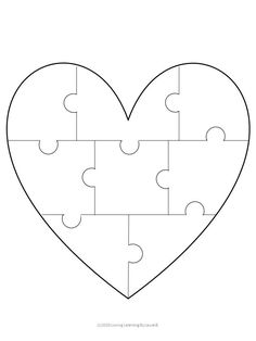 a heart shaped puzzle piece with missing pieces