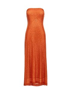 Gina' long stretch fabric dress with ll-over sequin appliqués, elastic on the chest, off-the-shoulder style and a lining.LE TWINS'Gina' dressTrue to size fit Stretch Fabric Dress, Les Twins, Sequin Appliques, Orange Gold, Dress Fabric, Stretch Fabric, Off The Shoulder, Twins, Evening Dresses