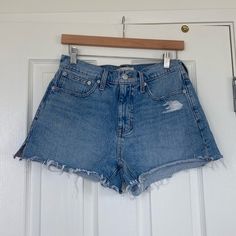 Nwot. Medium Wash. Distressed. High Waisted. Inseam Is Approx 4 Inches. High Waisted Baggy Jeans, Dark Denim Shorts, High Rise Denim Jeans, Mom Jeans Shorts, High Rise Denim Shorts, Blue Denim Shorts, Jeans For Short Women, Perfect Jeans, Distressed Denim Shorts