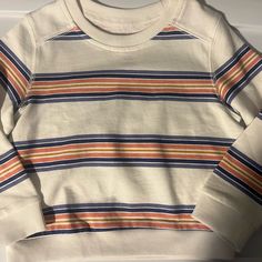 Baby B’gosh Oshkosh, 24 Month, Adorable Crew Neck Sweatshirt, No Tags But It Was Never Worn, Cream Color With Stripes Orange White, Color Orange, Cream Color, Kids Shirts, Shirts Tops, Kids Shop, Crew Neck Sweatshirt, Stripes, Crew Neck