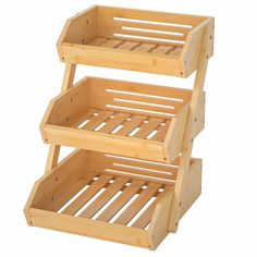 PRICES MAY VARY. PRODUCE ORGANIZER: 3 tier breathable structure allows air to flow from different angles. Great for organizing fruit and vegetables and keep them fresh and last longer. STRONG AND STURDY: The fruit basket is made of high-quality bamboo, 1.5cm thick board, which has good load-bearing capacity, firm without shaking. STORAGE DISPLAY: Each level of vegetable holder can hold more than a dozen fruits and vegetables. Organize your daily kitchen foods and keep them within arm's reach, he Bamboo Countertop, Organiser Cucina, Vegetable Rack, Produce Baskets, Tiered Fruit Basket, Produce Storage, Wooden Trays, Fruit And Vegetable Storage, Fruit Holder