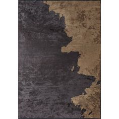 an area rug with black and gold colors on it, including the edges of two different areas