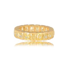 An impressive diamond and 18k yellow gold band that features an eternity of fancy yellow diamonds with a total approximate weight of 5.16 carats and VS clarity. These diamonds are bezel set with half-bezels.
The width of the band is 4.65mm.
The current size of this band is 6.5 and can be recreated to any finger size.
If you have any questions about the Severn band, please feel free to ask. Luxury Rose Cut Diamonds Eternity Band For Formal Events, Luxury Eternity Band With Bezel Setting, Luxury Gold Eternity Band With Bezel Setting, Yellow Luxury Jewelry With Bezel Setting, Luxury Gold Eternity Band With Diamond Cut, Luxury Gold Diamond Cut Eternity Band, Luxury Yellow Gold Eternity Band With Bezel Setting, Luxury Gold Diamond-cut Eternity Band, Luxury Yellow Gold Eternity Band With Diamond Accents