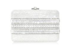 Judith Leiber Slim Slide Gems Clutch Judith Leiber Couture, Handbag Patterns, Judith Leiber, Shoulder Chain, Wow Factor, Silver Crystal, Metallic Leather, Name Plate, Chain Styles