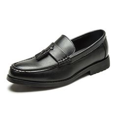 Department Name: Adult Shoes Type: Basic Outsole Material: Rubber Closure Type: Slip-On Upper Material: Microfiber Season: Spring/Autumn Fit: Fits true to size, take your normal size Toe Shape: Pointed Toe Lining Material: PU Pattern Type: Solid Insole Material: EVA Black Tassel Loafers With Round Toe, Wedding Shoes Men, Leather Wedding Shoes, Mens Hats Vintage, Mens Casual Leather Shoes, Brogues Style, Men's Wedding Shoes, Casual Ankle Boots, Leather Wedding