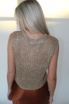 This sheer, sequin tank is the perfect NY addition! The model is wearing size small. Sparkle Top, Sequin Tank, The Model, Everyday Fashion, Sequin, Sparkle, Size Small, Outfit Accessories, Clothes For Women