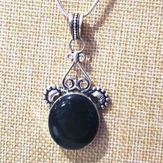 Handmade Black Onyx 925 Silver Stamped Pendant Necklace Of 2.28" St-15179 High Quality & Craftmanship! Details: Condition-100% Brand New Brand-Handmade Material-Stone Pendant Size-2.28" Metal-925 Stamped Sterling Silver Stone-Black Onyx, Natural Necklace-2mm Solid 925 Stamped Sterling Silver Rope Chain 18" Black Necklace With Oxidized Finish, Black Round Pendant Necklace, Black Hallmarked Round Pendant Necklace, Black Jewelry With Oxidized Finish Round Pendant, Black Sterling Silver Necklace With Large Pendant, Black Oxidized Finish Round Pendant Jewelry, Sterling Silver Necklace With Large Black Pendant, Black Sterling Silver Jewelry Stamped 925, Black Hallmarked Round Pendant Jewelry