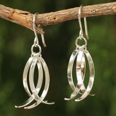 Sterling Silver Dangle Earrings - Sea Vision | NOVICA Contemporary Silver Earrings, Plain Silver Rings, Diamond Fashion Jewelry, Silverware Jewelry, Contemporary Earrings, Silver Dangle Earrings, Sterling Silver Dangle Earrings, Christian Jewelry, Precious Jewelry