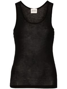 black jersey texture fine ribbed semi-sheer construction scoop neck sleeveless straight hem Black Sleeveless Fine Knit Tank Top, Black Jersey, Cami Tanks, Scoop Neck, Womens Tops, Top Outfits, Tank Tops, Texture, Clothes