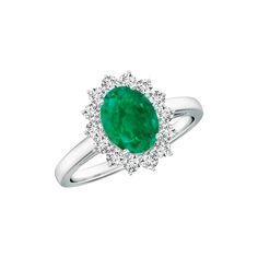 Presenting our oval emerald gemstone, embellished with a timeless diamond halo. This piece, inspired by the classic elegance of Princess Diana, effortlessly merges vintage charm with a modern flair, resulting in an exceptionally classy and sophisticated accessory. Available in 14k white gold and 14k yellow gold 4.75 total carat weight Natural, untreated emerald gemstone Diamond Color: H, Clarity: SI2 Made to order. Lead time is 6-8 weeks. Benefits of Solid 18k Gold Jewelry Most loved for its dur Classic Green Halo Ring With Diamond Accents, Elegant Formal Emerald Ring With Halo Design, Elegant Emerald Ring With Halo Design For Formal Events, Elegant Emerald Ring With Halo Design For Formal Occasions, Elegant Emerald Ring With Oval Cabochon, Formal Emerald Halo Ring Fine Jewelry, Classic Emerald Halo Ring For Formal Occasions, Elegant Oval Emerald Ring For Formal Occasions, Oval Emerald Ring With Halo Setting For Formal Occasions