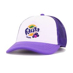 Adjustable hat. Cap is "One Size Fits Most" (OSFM). Fizzy and lovely. Hat Material: 100% Cotton/PolyesterCrown: White/PurpleVisor: PurpleButton: PurpleFront Logo: Official colors Purple Adjustable Trucker Hat, Casual Purple Baseball Cap With Curved Bill, Summer Purple Baseball Cap, Casual Purple Adjustable Trucker Hat, Casual Purple Cap, Purple Curved Brim Trucker Hat, Purple Trucker Hat With Curved Brim, One Size, Purple Trucker Hat With Curved Brim, Adjustable Purple Trucker Hat With Curved Brim