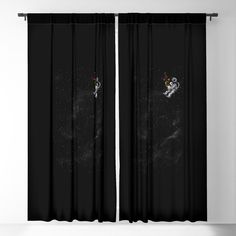 an astronaut is flying through the air on his space shuttle blackout curtain set in black