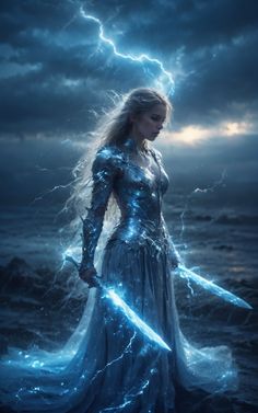 Powerful Goddess Aesthetic, Diety Character Art, Royalty Fantasy Art, Seer Art, Warrior Women Art, Winged Elf, Rain Goddess, Sea Warrior, Magic Fantasy Art