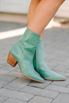 shop the mint, boutique clothing for women, trendy online boutique Cowgirl Boots Fall, Green Snake Boots, Party Snake Print Ankle Boots, Elegant Leather Snake Print Boots, Colorful Snakeskin Boots, Sunglasses Necklace, Snake Print Boots, Boots Cowgirl, Green Snake