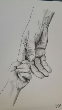 a drawing of two hands holding each other