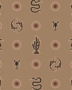 an image of a desert scene with animals and cactuses