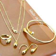 Lovely Jewelry Gift Set. Eardrop Water Drop Big Hand Chain Bracelet Necklace Ring Hook Oval Earrings Set' Necklace:18", Bracelet:8", Weight: 30g/4pcs, Gold Plated Copper Alloy Teardrop Jewelry, Needle Earrings, Hand Chain Bracelet, Double Heart Necklace, Unicorn Necklace, Celtic Knots, Earrings Ring, Fashion Jewelry Sets, Hand Chain