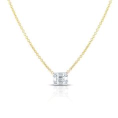 Emerald Illusion Diamond Necklace – Calista West Illusion Necklace, Ring Concierge, Necklace Length Guide, Bracelet Size Chart, Baguette Diamonds, Dainty Chain, Cluster Necklace, Eternity Band Diamond, Emerald Cut Diamonds