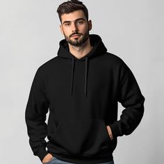 Basic Hoodie Sweatshirt With Double-lined Hood, Basic Hoodie Sweatshirt With Drawstring, Basic Hooded Hoodie With Kangaroo Pocket, Basic Drawstring Hoodie Sweatshirt, Basic Sweatshirt With Double-lined Hood, Basic Hoodie Sweater For Streetwear, Basic Solid Color Hoodie Sweater, Basic Hoodie Sweatshirt With Kangaroo Pocket, Basic Hooded Sweater For Streetwear