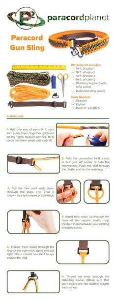 the instructions for how to use paracord slings