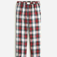 Jogger-Style Pj Pants Made For Sweet Dreams And Early A.M. Coffee Runs Alike. This Pair Is Crafted In Cozy Flannel And Comes In A Traditional Tartan Print With A Cute J.Crew Label Sewn Into The Waistband. 56% Cotton/44% Modal Tencel. Machine Wash. Plaid Sleepwear With Relaxed Fit Long Pants, White Relaxed Fit Pants For Pajama Party, Casual Red Bottoms For Daywear, Plaid Sleepwear Pants For Pajama Party, Plaid Long Pants For Pajama Party, Plaid Long Pants Sleepwear For Sleepover, White Relaxed Fit Bottoms For Sleepover, Relaxed Fit White Bottoms For Sleepover, White Cotton Pants For Sleepovers