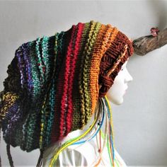 Long slouchy beanie. In soft acrylic yarn. Vegan friendly headgear. It's warm and yet suitable to wear all year around. This hat should be suitable for long dreads. Dreads Long, Homemade Dog Toys, Reggae Bob Marley, Long Dreads, Hair Scarf Styles, Hat Knit, Chemo Hat, Boho Headband, Hat Beanie