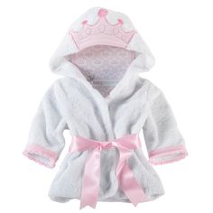 Treat your little princess to a relaxing day at the spa. Baby Aspen's adorably detailed "Little Princess" Hooded Spa Robe features a pretty princess crown applique on the hood. From crown to glass slipper, this sweet gift will keep baby girl snuggly soft and toasty warm after a dip in her royal bath. Baby Bath Robe, Terry Cloth Robe, Baby Robes, Hooded Robe, Baby Princess, Buy Buy Baby, Baby Bath, Fesyen Wanita, Little Princess